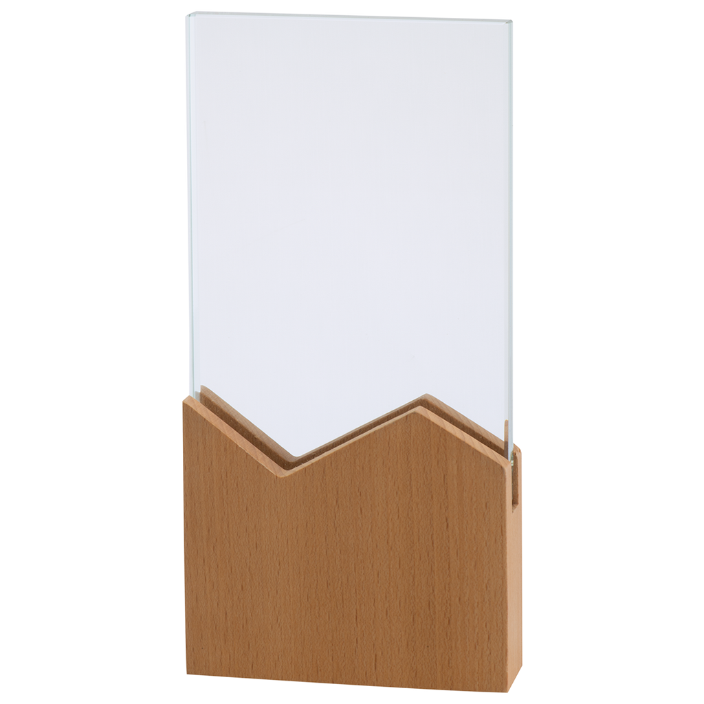 Glaspokal W801 – Glas mit Holzsockel