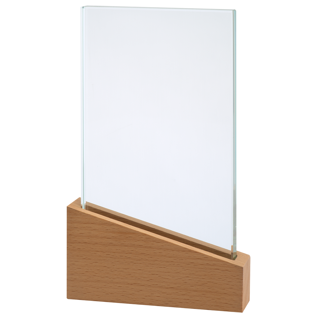 Glaspokal W811 – Glas mit Holzsockel