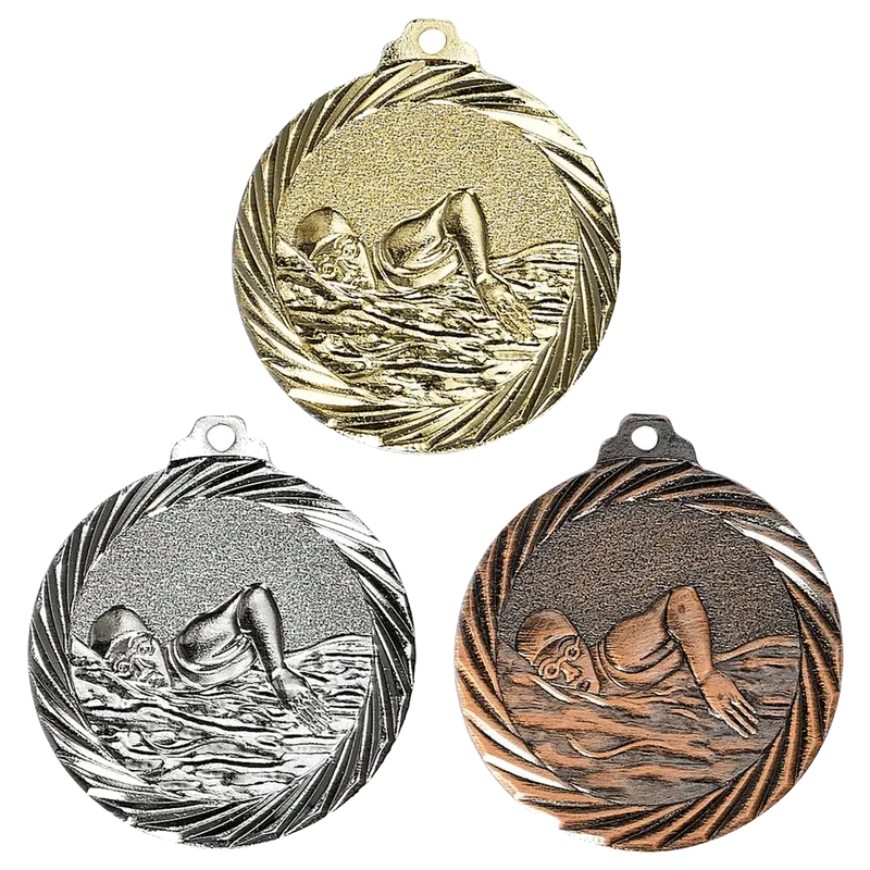 Geprägte Medaille 32 mm Schwimmen