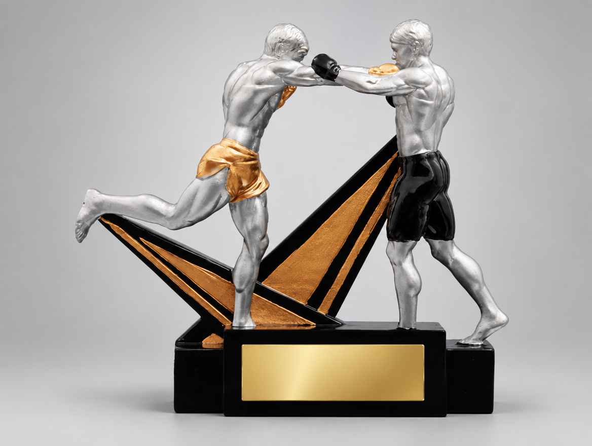 Box Trophäe Resin 12,1 cm mit großem Gravurschild, Modell 39827