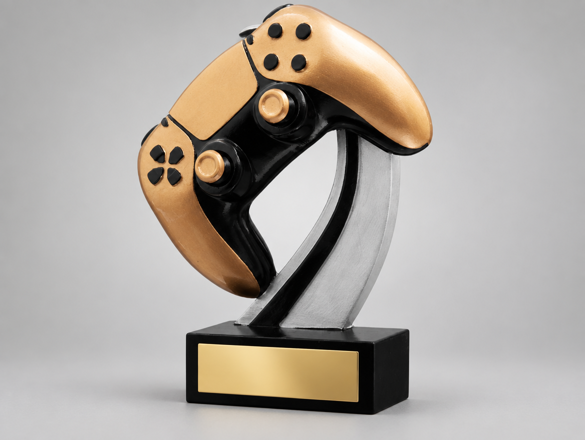 Gaming Trophäe Resin 12,7 cm mit Gravurschild, Modell 39886