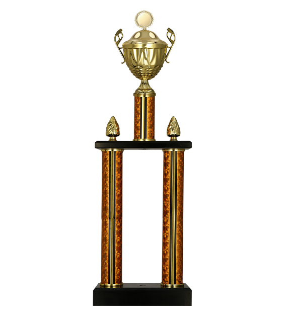 Säulenpokal Gold mit Deckel