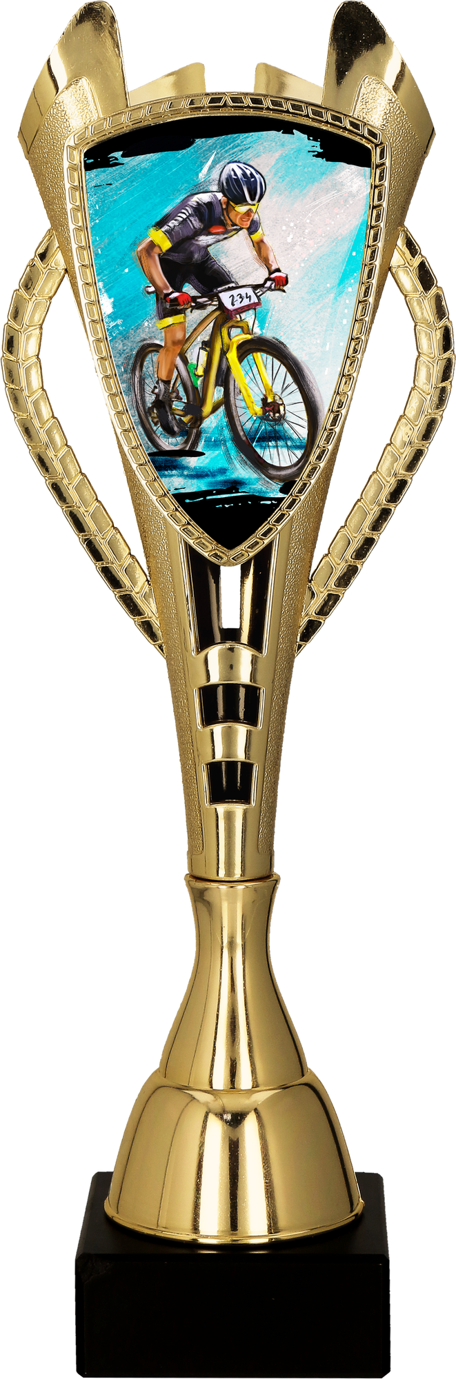 Pokal Kunststoff Gold Radsport Mountainbike MTB
