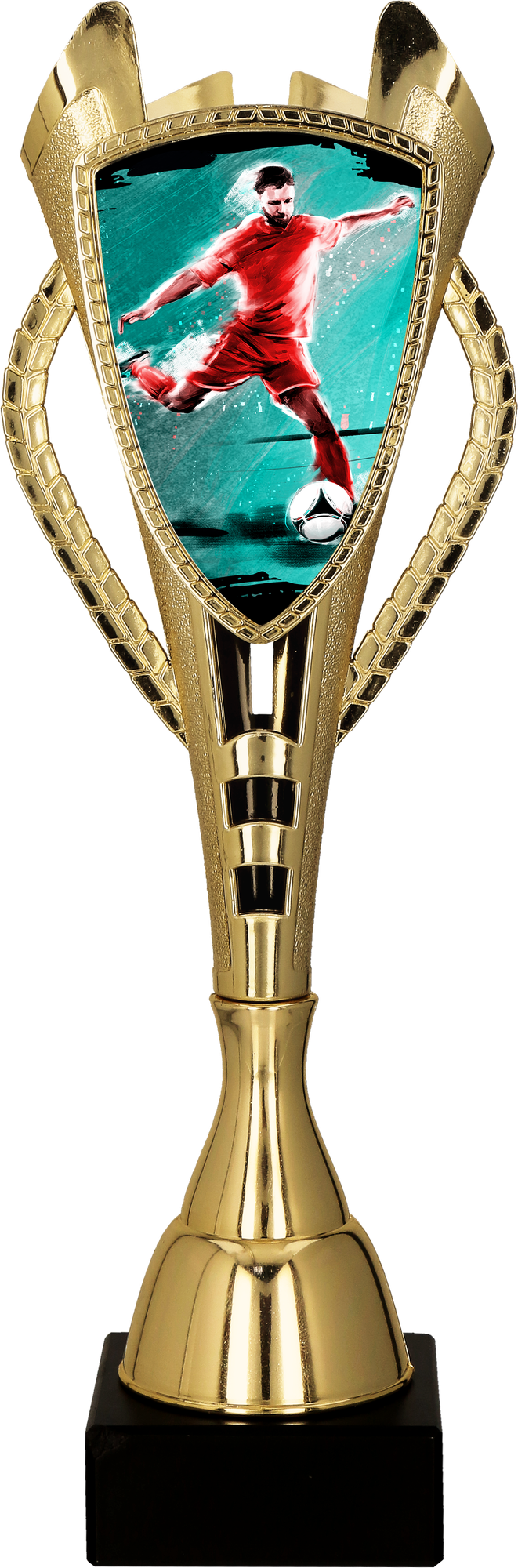 Pokal Kunststoff Gold Fußball