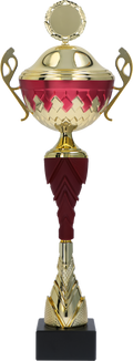 Pokal Gold Burgund mit Deckel