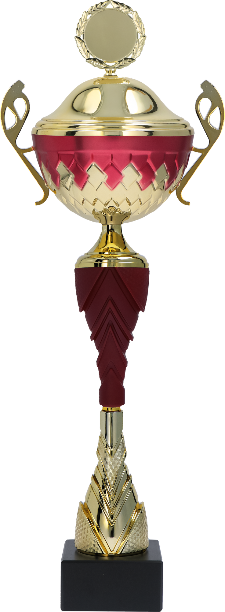 Pokal Gold Burgund mit Deckel