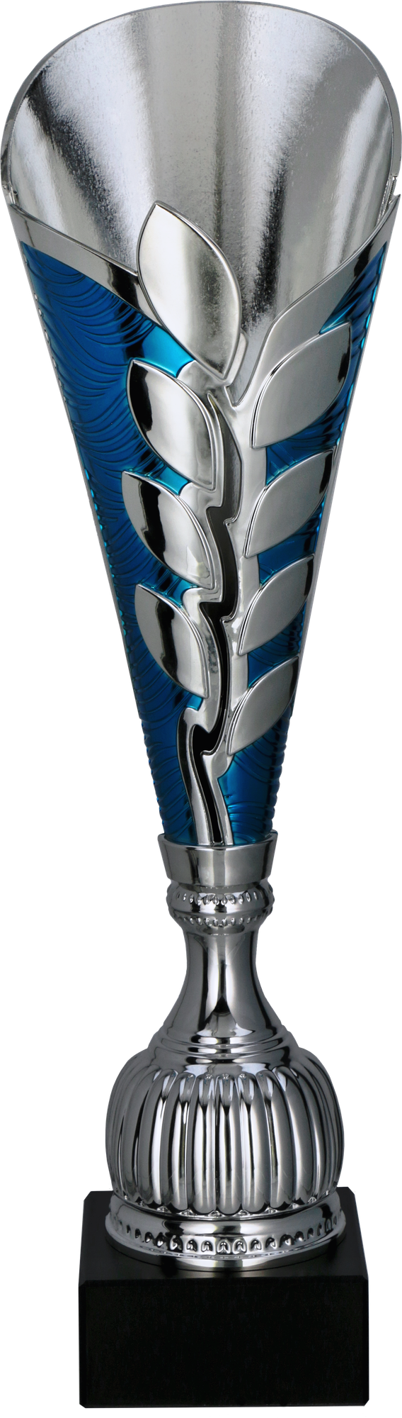 Pokal Kunststoff Silber Blau