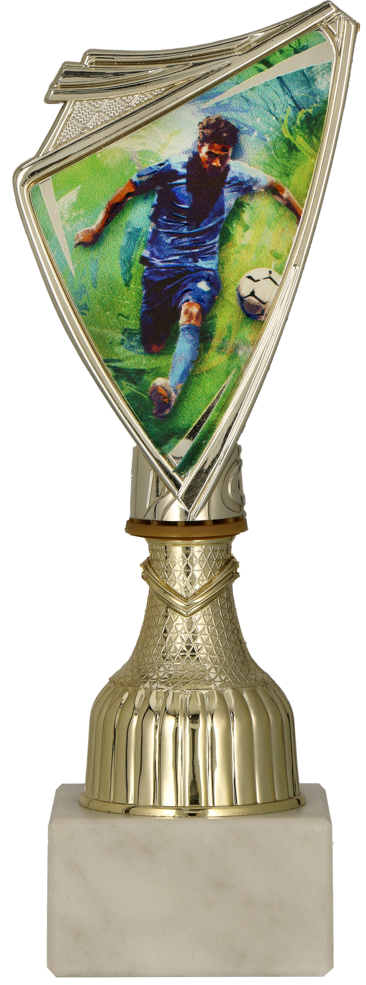 Pokal Kunststoff Gold Fußball