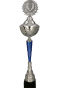 Pokal Silber Blau mit Deckel
