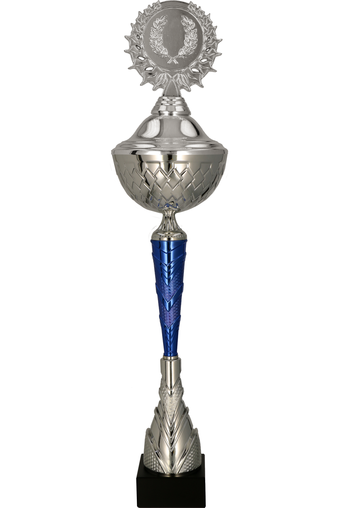 Pokal Silber Blau mit Deckel
