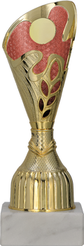 Pokal Kunststoff Gold Rot (emblemat 25mm)