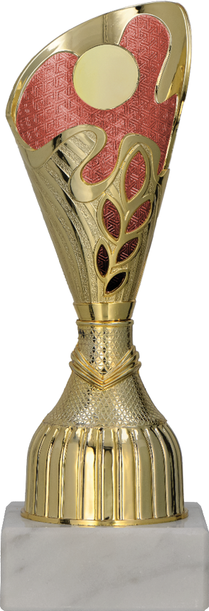 Pokal Kunststoff Gold Rot (emblemat 25mm)