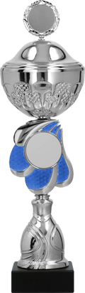 Pokal Silber Blau mit Deckel