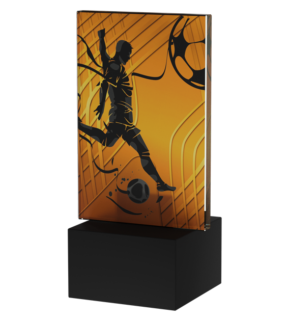 Trophäe Mini Line Amber Fußball Torschütze