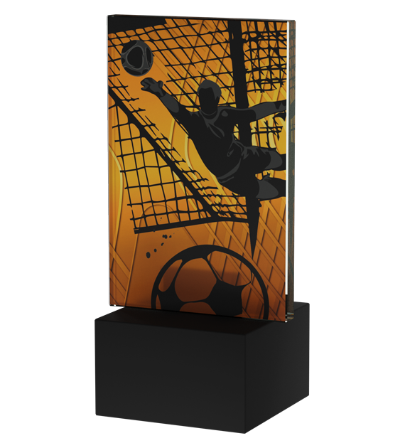 Trophäe Mini Line Amber Fußball ATRYSchuh