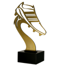 Metalltrophäe auf Marmorsockel Fußball
