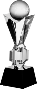 Glastrophäe mit Etui
