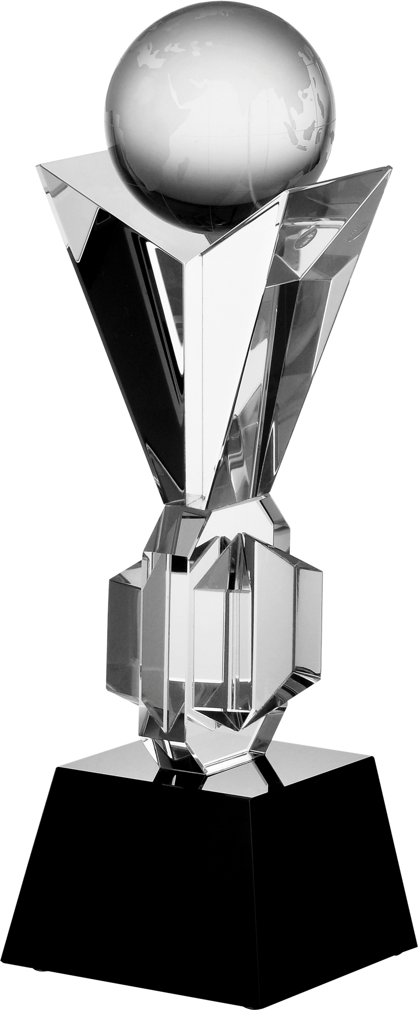 Glastrophäe mit Etui
