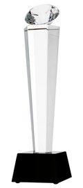 Glastrophäe mit Etui