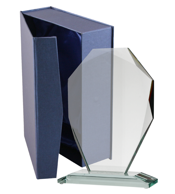 Glasstatuette mit Etui