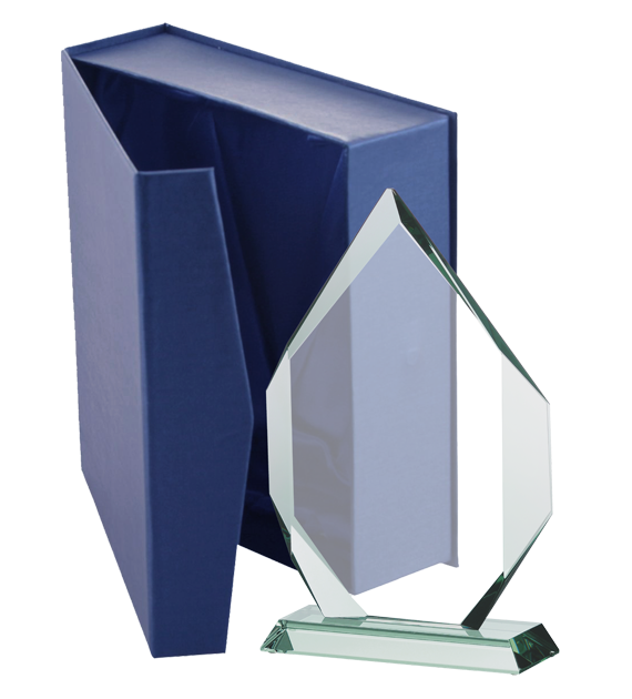 Glasstatuette mit Etui