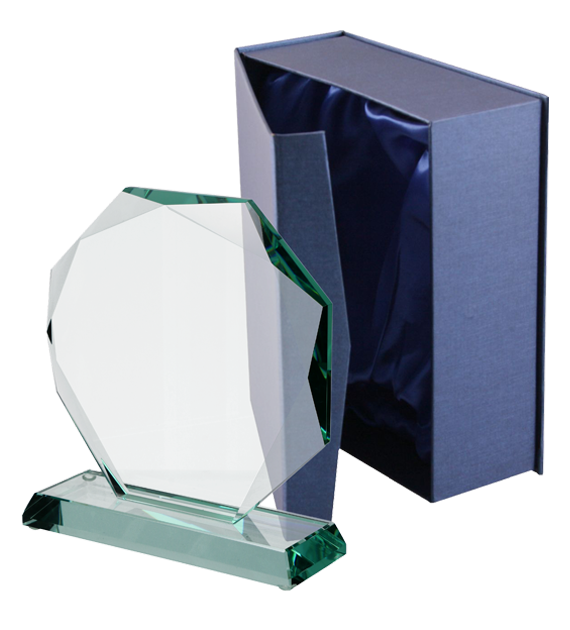 Glasstatuette mit Etui