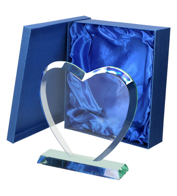 Glasstatuette Herz mit Etui