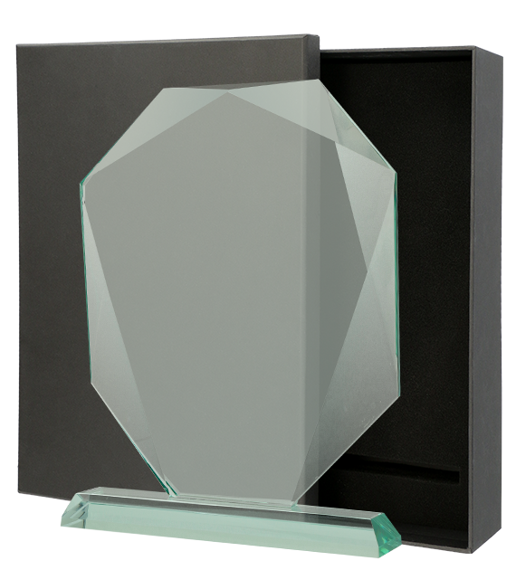 Glasstatuette mit Etui