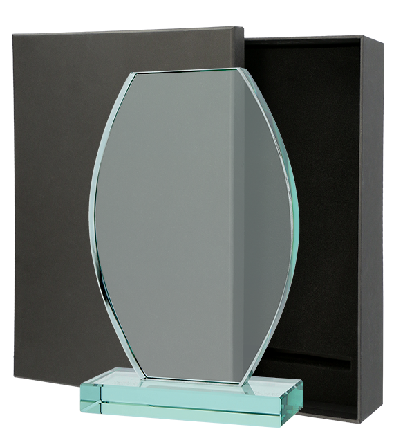 Glasstatuette mit Etui
