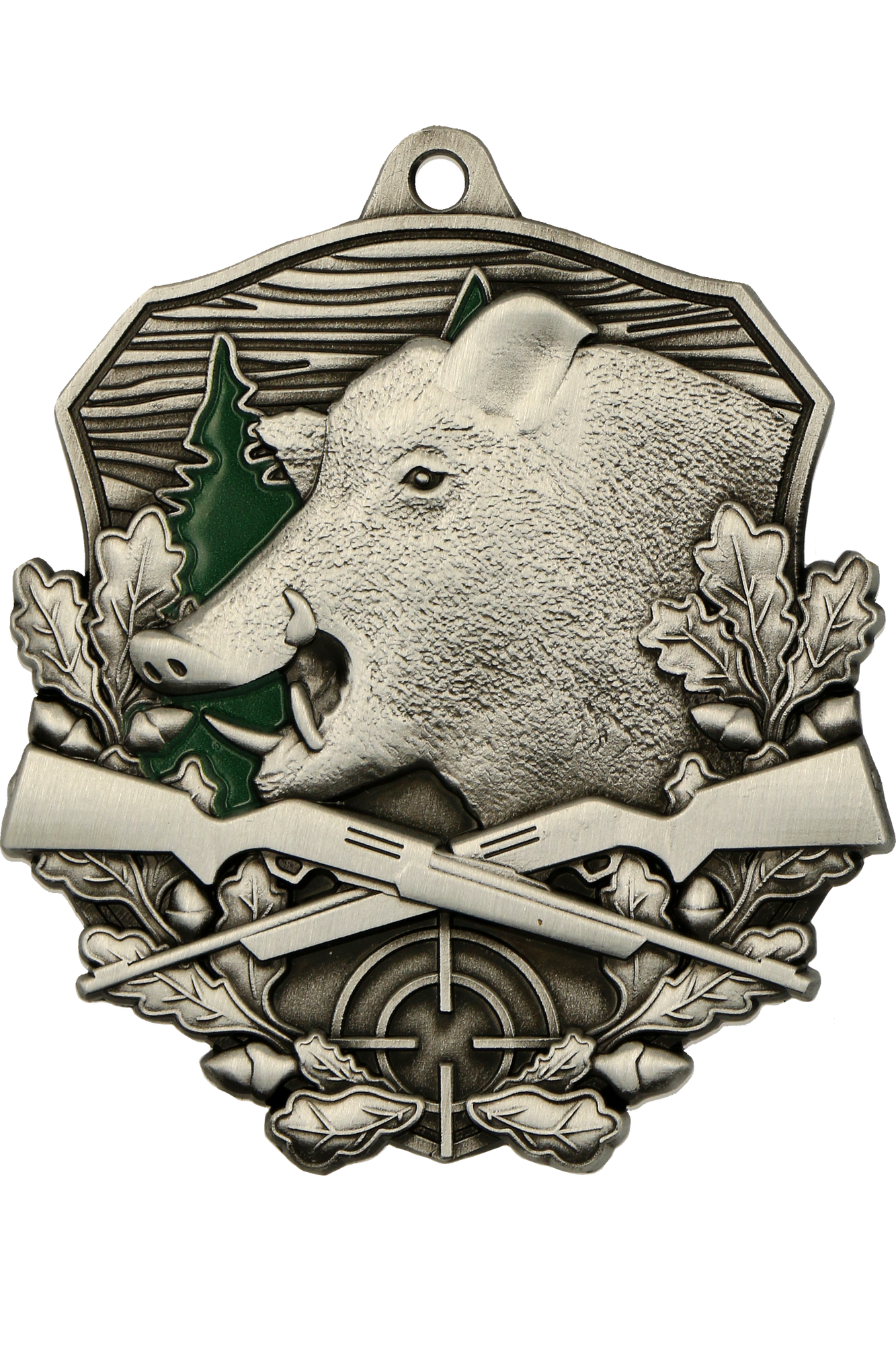 Medaille Jagd Wildschwein mit Schildfach 50mmx50mm