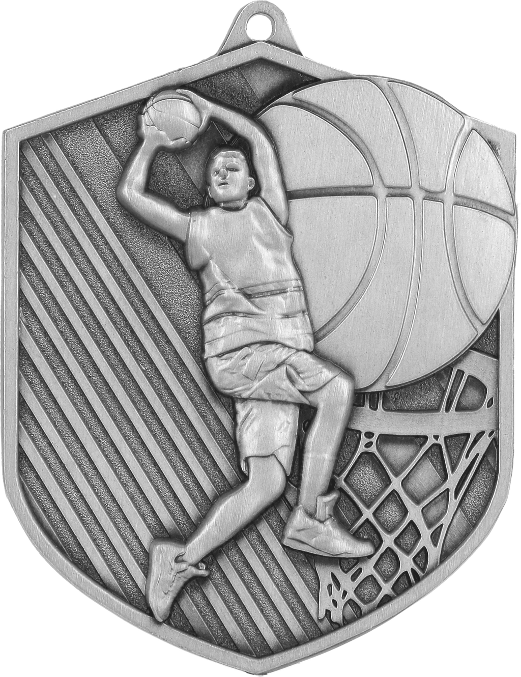 Geprägte Medaille Basketball Silber