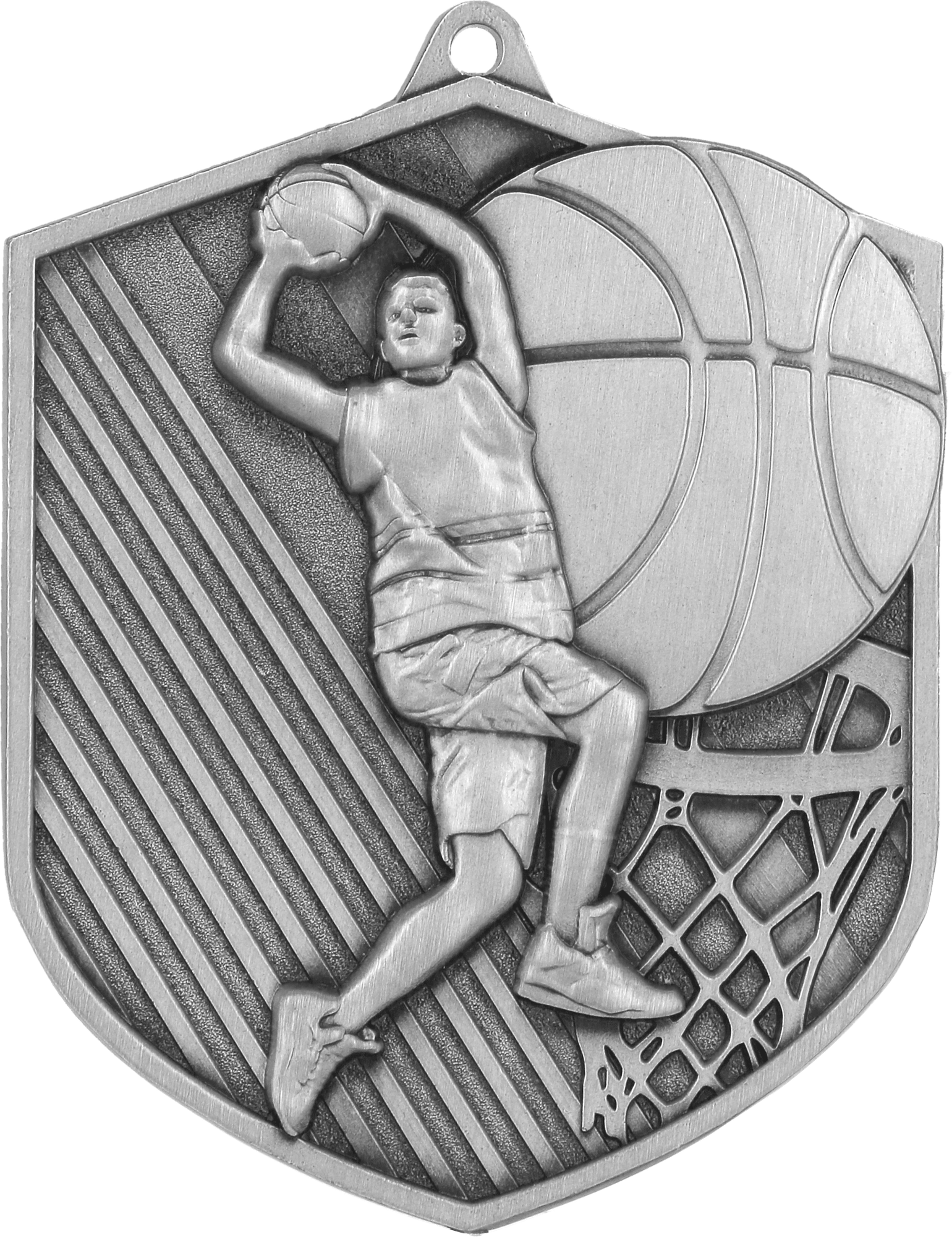 Geprägte Medaille Basketball Silber