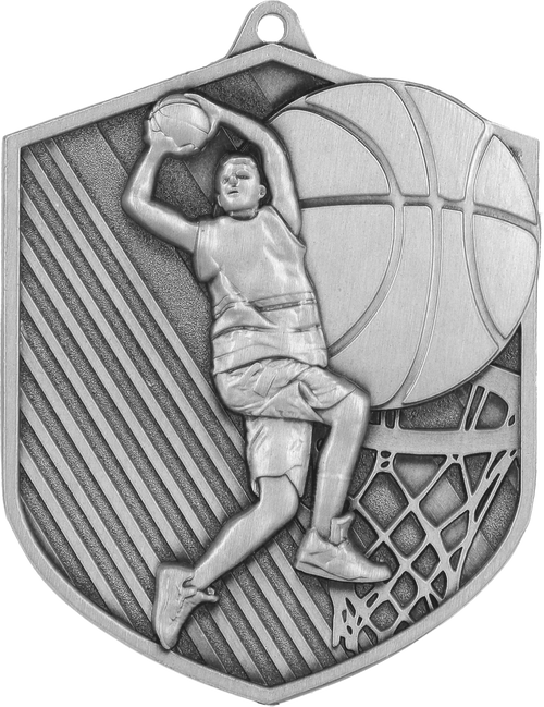 Geprägte Medaille Basketball Silber
