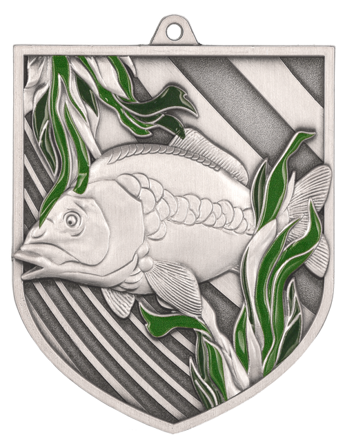 Geprägte Medaille Angeln Silber