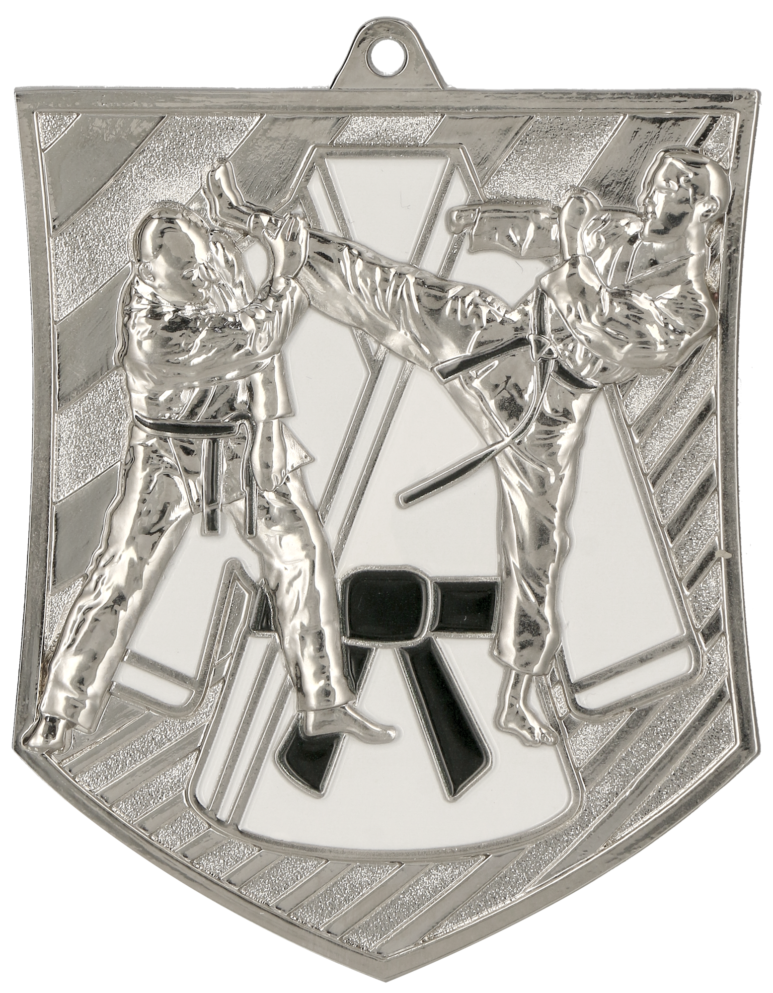 Geprägte Medaille Karate Silber