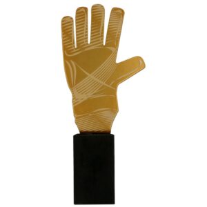 Metalltrophäe auf Marmorsockel Fußball Handschuh