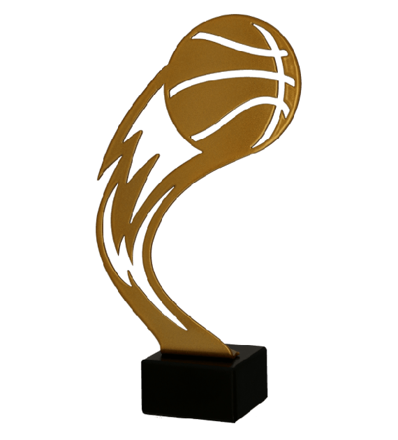 Metalltrophäe auf Marmorsockel Basketball