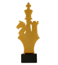 Metalltrophäe auf Marmorsockel Schach
