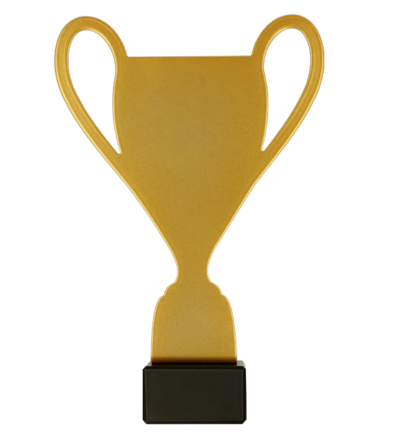 Metalltrophäe auf Marmorsockel Pokal
