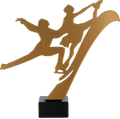Metalltrophäe auf Marmorsockel Eiskunstlauf