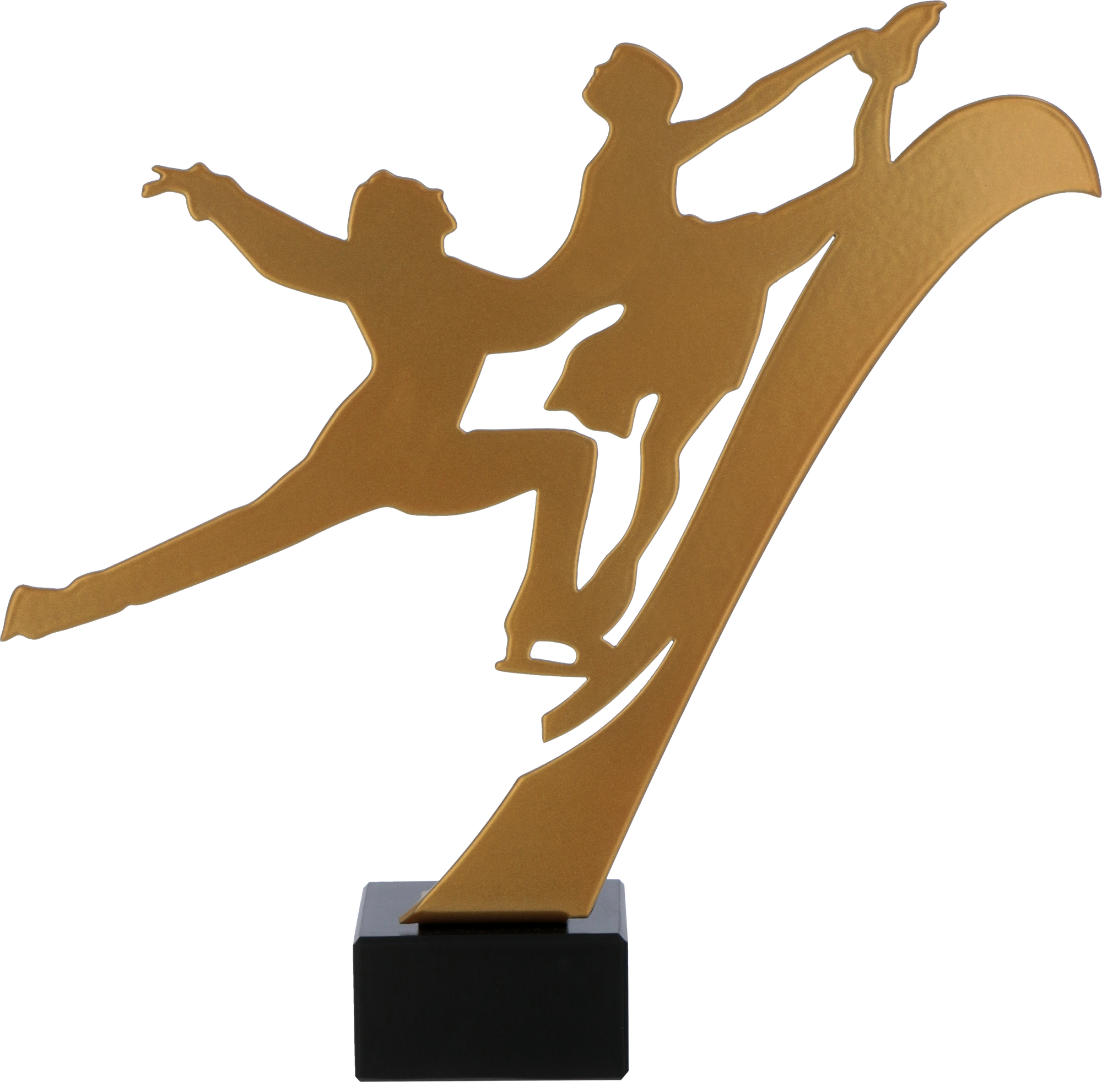 Metalltrophäe auf Marmorsockel Eiskunstlauf