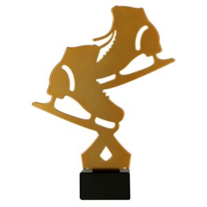 Metalltrophäe auf Marmorsockel Eiskunstlauf