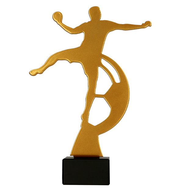 Metalltrophäe auf Marmorsockel Handball