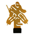 Metalltrophäe auf Marmorsockel Eishockey Torwart