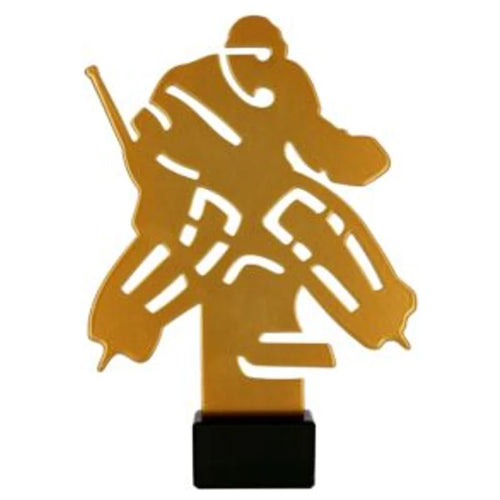 Metalltrophäe auf Marmorsockel Eishockey Torwart (07-ML_HOC2)