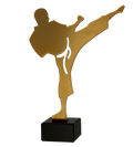 Metalltrophäe auf Marmorsockel Karate Karateka
