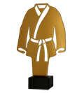 Metalltrophäe auf Marmorsockel Karate/Judo kimono
