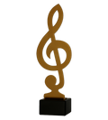 Metalltrophäe auf Marmorsockel Musik klucz wiolinowy