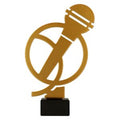 Metall Trophäe auf Marmorsockel Musik