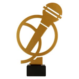 Metall Trophäe auf Marmorsockel Musik
